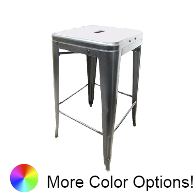 Oak Street XL Brewhouse Stacking Bar Stool 30"H x 15"W x 15"D Silver Bullet Metal With Indoor Use