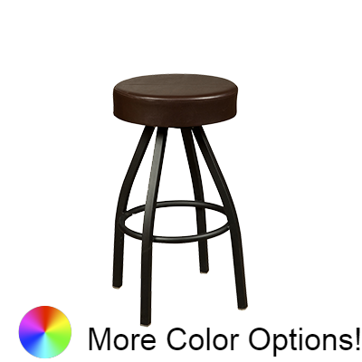 Oak Street Backless Bottom Top Bar Stool 26"H x 17"W Espresso Vinyl Metal With Single Ring