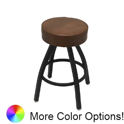 Oak Street Backless Swivel Bar Stool 26"H x 14.5"W Buckskin Vinyl Metal With Footring