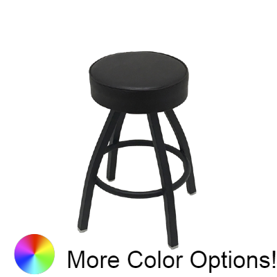 Oak Street Backless Swivel Bar Stool 26"H x 14.5"W Espresso Vinyl Metal With Footring