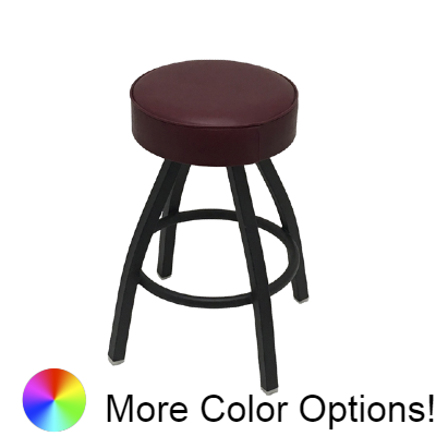 Oak Street Backless Swivel Bar Stool 26"H x 14.5"W Wine Vinyl Metal With Footring