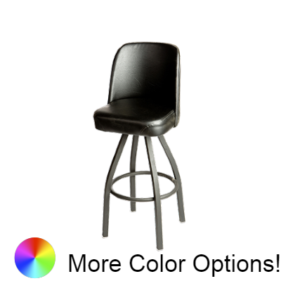 Oak Street Bucket Swivel Bar Stool 40"H x 18"W x 16"D Black Vinyl Metal With Footring