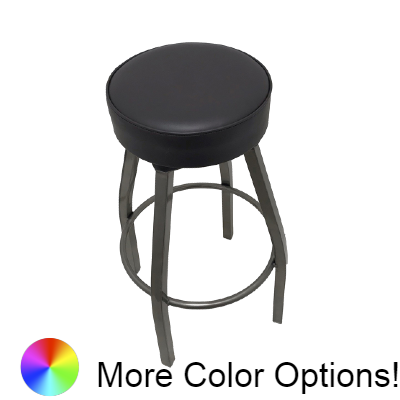 Oak Street Button Top Swivel Bar Stool 31.5"H x 14.5"W Espresso Vinyl Metal Frame With Single Ring Base