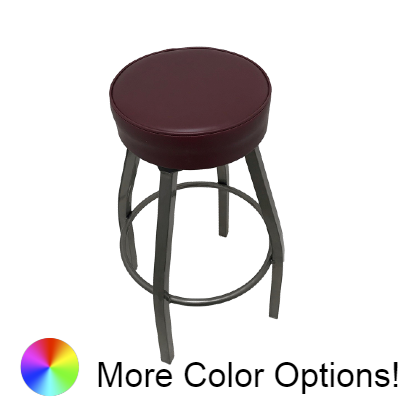 Oak Street Button Top Swivel Bar Stool 31.5"H x 14.5"W Wine Vinyl Metal Frame With Single Ring Base