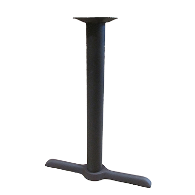 Oak Street Table Base 5"W x 22"D Cross Base 28-3/4"H 3" Thick Steel Column Cast Iron Powder Coated Bronze Wrinkle Finish