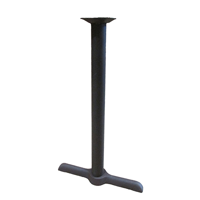 Oak Street Table Base 5"W x 22"D Cross Base 40-3/4"H 3" Thick Steel Column Cast Iron Powder Coated Bronze Wrinkle Finish