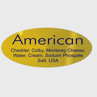 Gold Foil Label American With Ingredients - 500/Roll