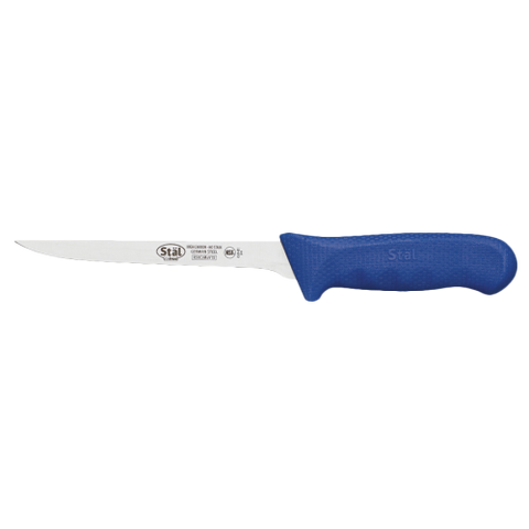 Boning Knife Stamped Narrow 6" No-Stain German Steel Blade with Blue Polypropylene Handle 10-7/8" O.A.L.