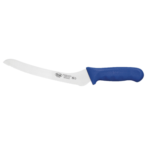 Bread Knife Stamped Offset 9" No-Stain German Steel Blade with Blue Polypropylene Handle 14-1/4" O.A.L.