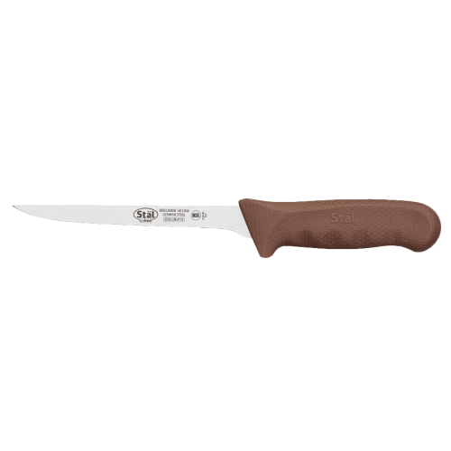 Boning Knife Stamped Narrow 6" No-Stain German Steel Blade with Brown Polypropylene Handle 10-7/8" O.A.L.