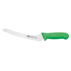 Bread Knife Stamped Offset 9" No-Stain German Steel Blade with Green Polypropylene Handle 14-1/4" O.A.L.