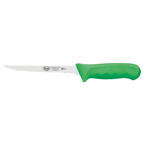 Boning Knife Stamped Narrow 6" No-Stain German Steel Blade with Green Polypropylene Handle 10-7/8" O.A.L.