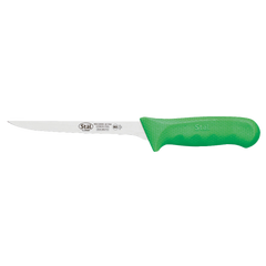Boning Knife Stamped Narrow 6" No-Stain German Steel Blade with White Polypropylene Handle 10-7/8" O.A.L.