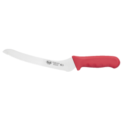 Bread Knife Stamped Offset 9" No-Stain German Steel Blade with Red Polypropylene Handle 14-1/4" O.A.L.