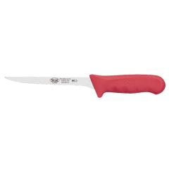 Boning Knife Stamped Narrow 6" No-Stain German Steel Blade with Red Polypropylene Handle 10-7/8" O.A.L.