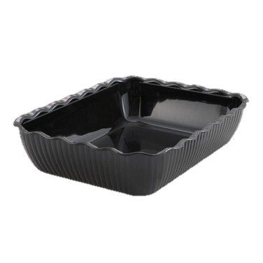 Deli Crock Rectangular Fluted BPA Free 13" x 10" x 3" Black