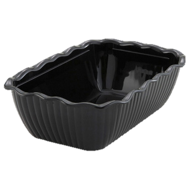 Deli Crock Rectangular Fluted BPA Free 10" x 7" x 3" Black