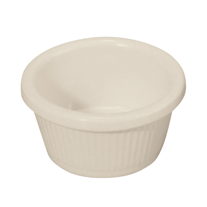 Ramekin Fluted 2 oz. White Melamine - One Dozen