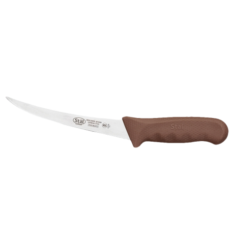 Boning Knife Stamped Curved 6" No-Stain German Steel Blade with Brown Polypropylene Handle 11-1/4" O.A.L.