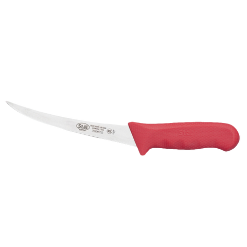 Boning Knife Stamped Curved 6" No-Stain German Steel Blade with Red Polypropylene Handle 11-1/4" O.A.L.