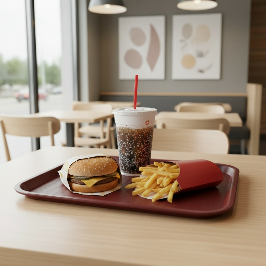 Winco Fast Food Tray Burgundy 10"x14" FFT-1014U