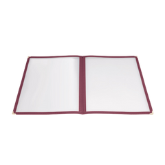 Menu Cover Double Fold Red Plastic Holds 8-1/2" x 11" Paper