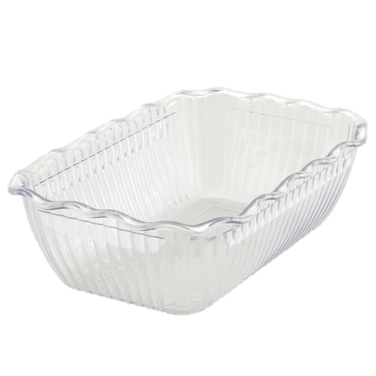 Deli Crock Rectangular Fluted BPA Free 10" x 7" x 3" White