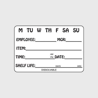 Dissolvable Label Generic 7 Day - 250/Roll