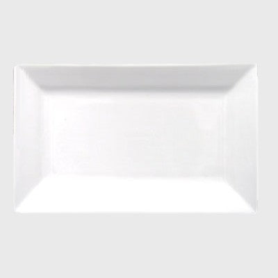 International Tableware Wide Rim Rectangular Platter Bright White 12"