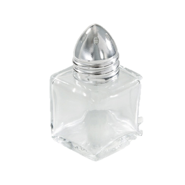 superior-equipment-supply - Winco - Square Glass Shaker 1/2 oz. With Stainless Steel Top