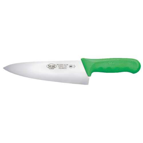 Chef's Knife Stamped 8" No-Stain German Steel Blade with White Polypropylene Handle