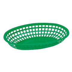 Basket Oval Red BPA Free Heavy Duty Plastic 10-1/4" x 6-3/4" x 2"H - One Dozen