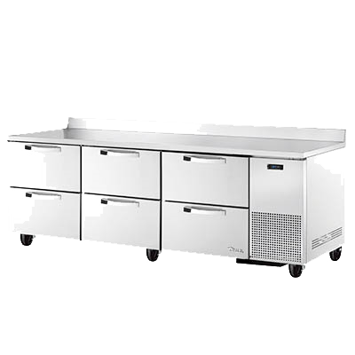 superior-equipment-supply - True Food Service Equipment - True Stainless Steel Three Section Six Drawer Deep Work Top Refrigerator 93.5"W