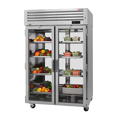 superior-equipment-supply - Turbo Air - Turbo Air 51.75" Wide STaiqnless Steel Two Front Glass Door & Two Rear Solid Door Pass-Thru Refrigerator