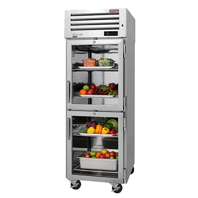 superior-equipment-supply - Turbo Air - Turbo Air 28.75" Wide Stainless Steel Four Glass Half Door Pass-Thru Refrigerator