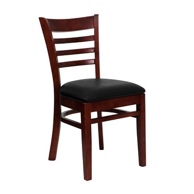 JMC Furniture Wooden Ladder Back Side Chair Dark Mahogany