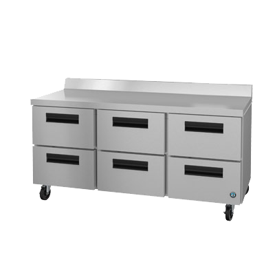 superior-equipment-supply - Hoshizaki - Hoshizaki 72"W Stainless Steel Three Section Worktop Refrigerator With Six Drawers