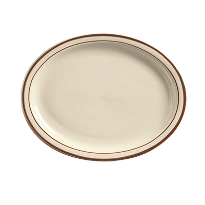 superior-equipment-supply - World Tableware Inc - World Tableware Desert Sand Oval Platter Cream White Stoneware 11-1/2" x 9-1/8" - 12/Case