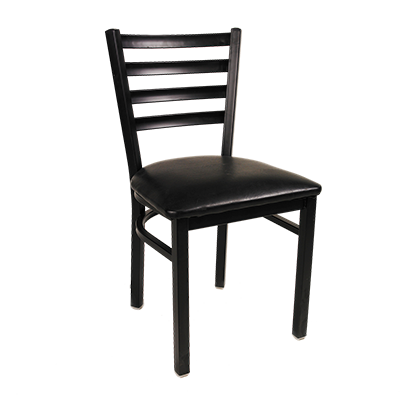 JMC Furniture Metal Frame Indoor Ladder Back Vinyl Seat Side Chair Vinyl