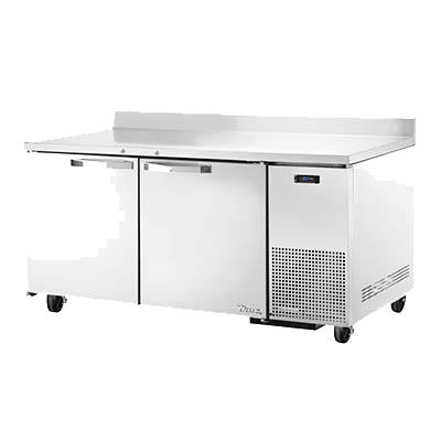 superior-equipment-supply - True Food Service Equipment - True Stainless Steel Two Section Two Door Deep Work Top Refrigerator 67"W