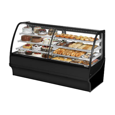 superior-equipment-supply - True Food Service Equipment - True Black Powder Coated 77"W  Dual Zone Merchandiser With Self-Contained Refrigeration