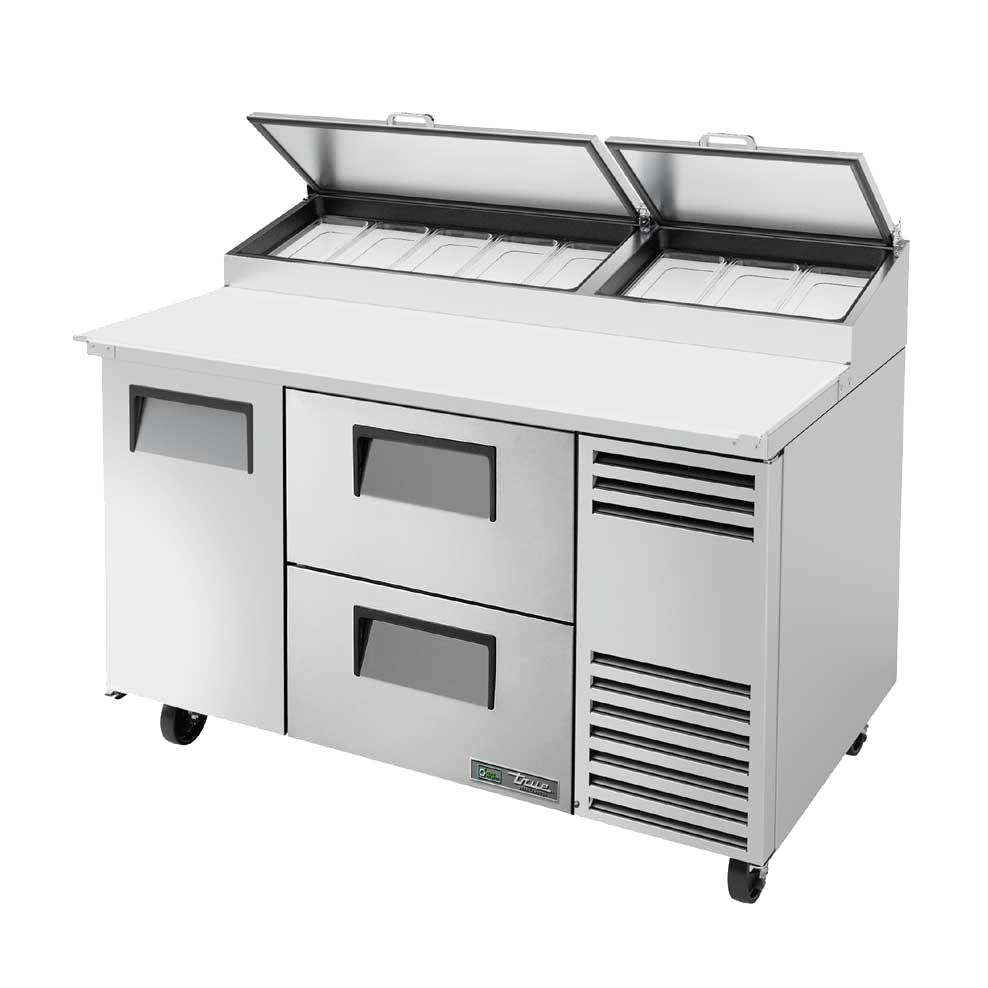 superior-equipment-supply - True Food Service Equipment - True Stainless Steel Two Section Two Drawers 60" W Pizza Prep Table