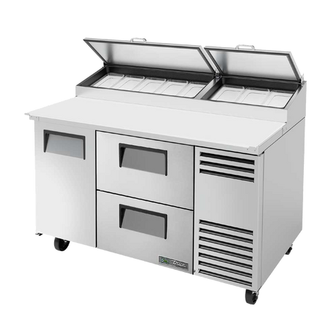 superior-equipment-supply - True Food Service Equipment - True Stainless Steel Two Section Two Drawers 60" W Pizza Prep Table