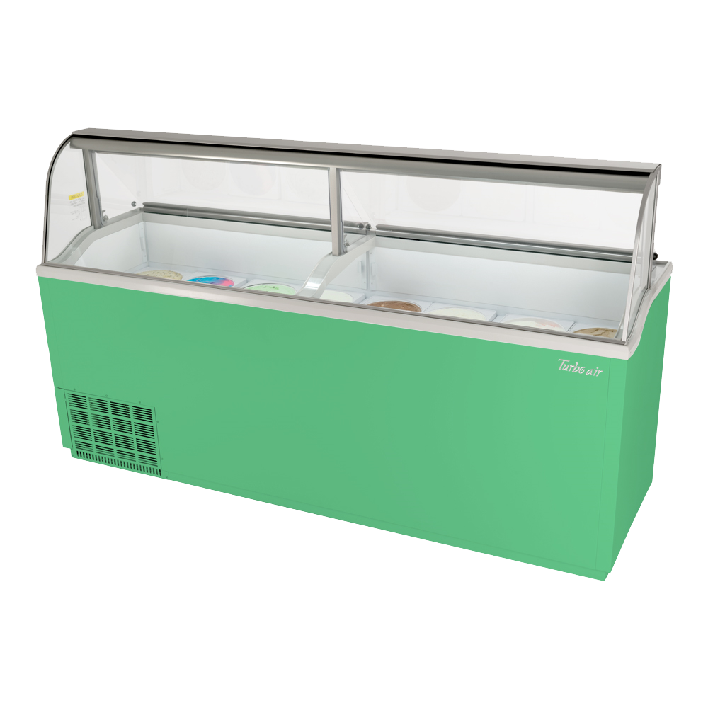 superior-equipment-supply - Turbo Air - Turbo Air Green 89" Wide Sixteen 3 Gallon Can Capacity Ice Cream Dipping Cabinet