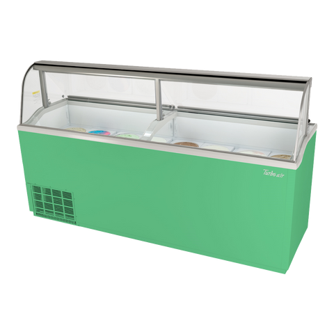 superior-equipment-supply - Turbo Air - Turbo Air Green 89" Wide Sixteen 3 Gallon Can Capacity Ice Cream Dipping Cabinet