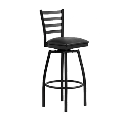 JMC Furniture Indoor Metal Frame Ladder Back Swivel Bar Stool With Vinyl Seat