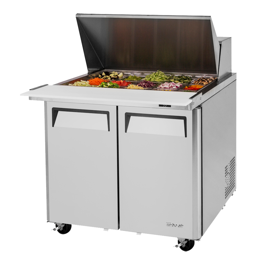 superior-equipment-supply - Turbo Air - Turbo Air 36.4" Wide Stainless Steel Two-Section Sandwich/Salad-Mega Top Unit