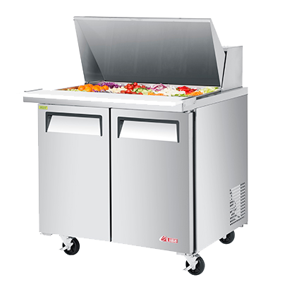 superior-equipment-supply - Turbo Air - Turbo Air 36" Wide Aluminium Two Section Sandwich/Salad Mega Top Unit