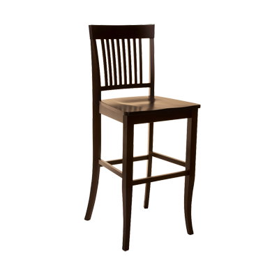 JMC Furniture Wood Slat Back Wood Saddle Seat Bar Stool