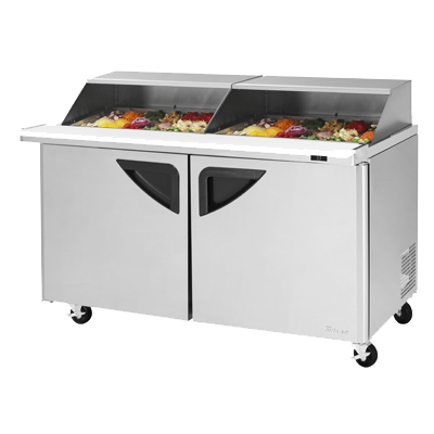 superior-equipment-supply - Turbo Air - Turbo Air 60.25" Wide Stainless Steel Sandwich/Salad Mega Top Unit with Slide-Back Lid